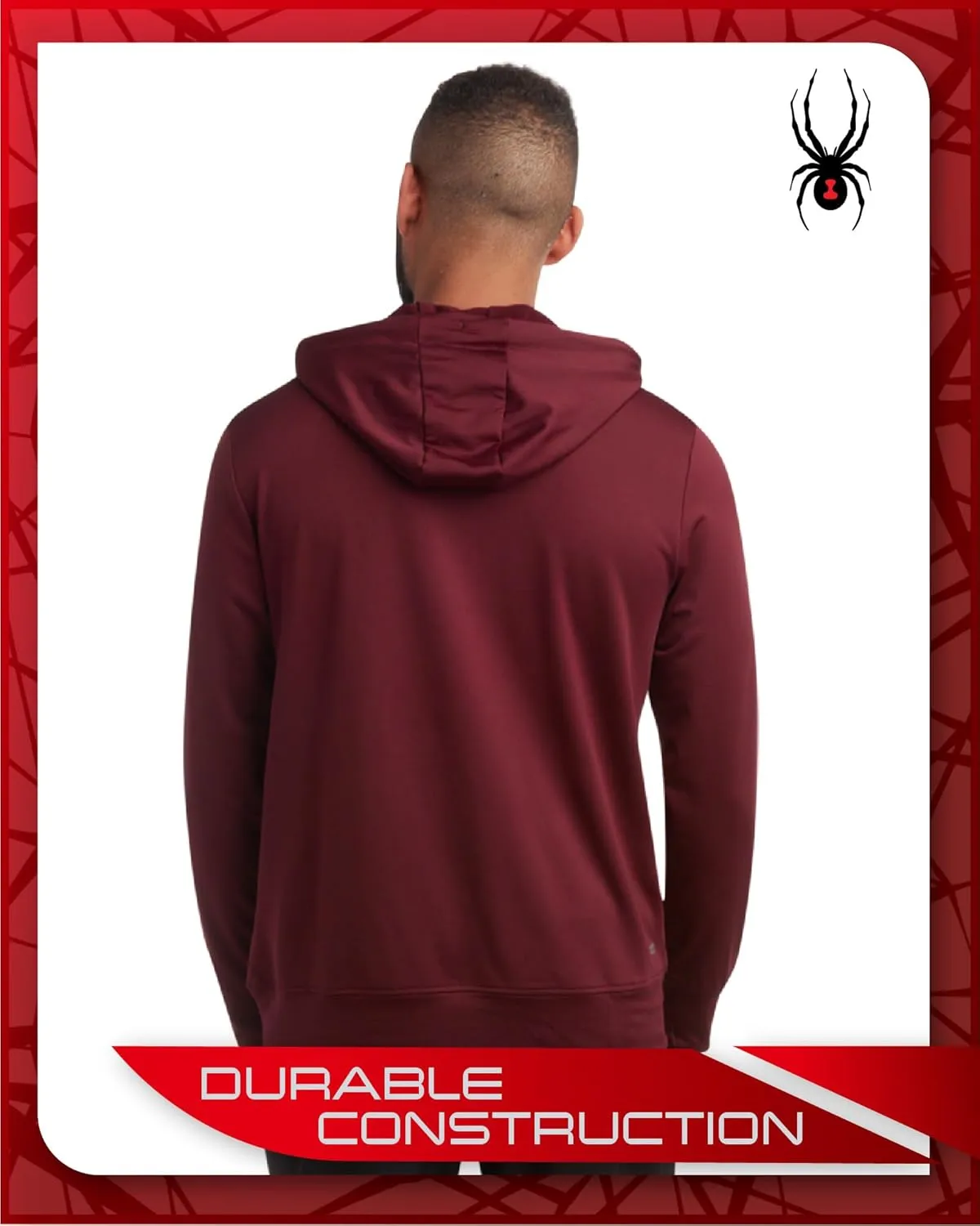 Spyder Men's Pullover Hoodie - Quarter Zip Comfort Fit Hoodie Sweatshirt with Reflective Trim - Active Hoodie for Men (S-XL)