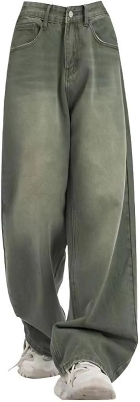 Straight Leg Jeans for Women High Waisted Boyfried Denim Pants Ripped Distressed with Pockets Baggy Jean Trousers