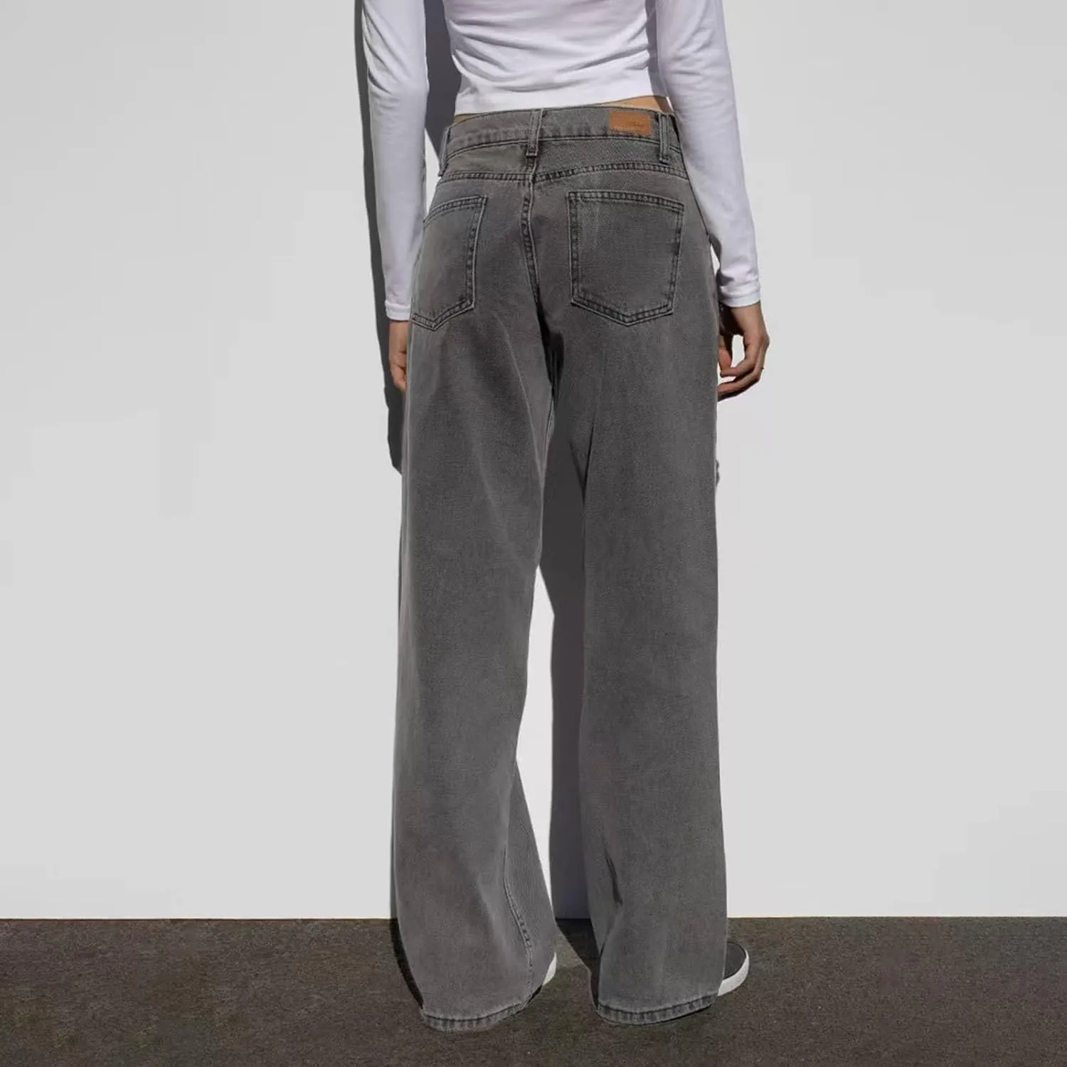 Straight Leg Jeans for Women,High Waisted Wide Leg Loose Microelastic Boyfriend Denim Pants