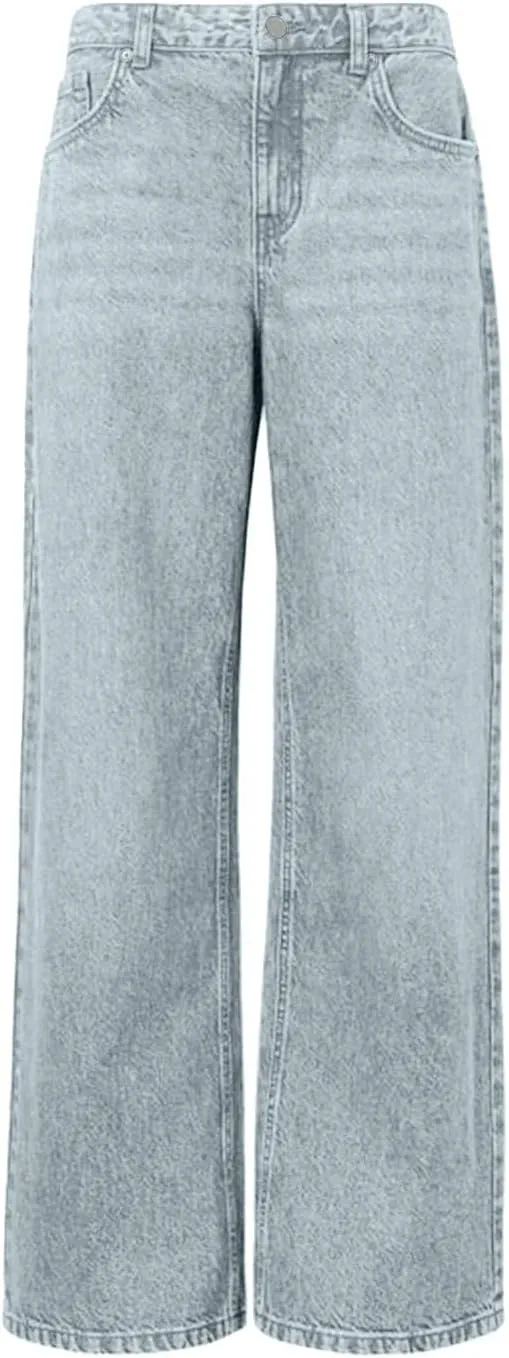 Straight Leg Jeans for Women,High Waisted Wide Leg Loose Microelastic Boyfriend Denim Pants
