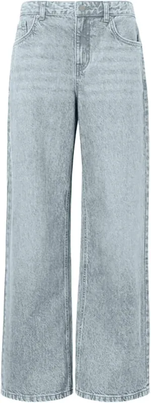 Straight Leg Jeans for Women,High Waisted Wide Leg Loose Microelastic Boyfriend Denim Pants