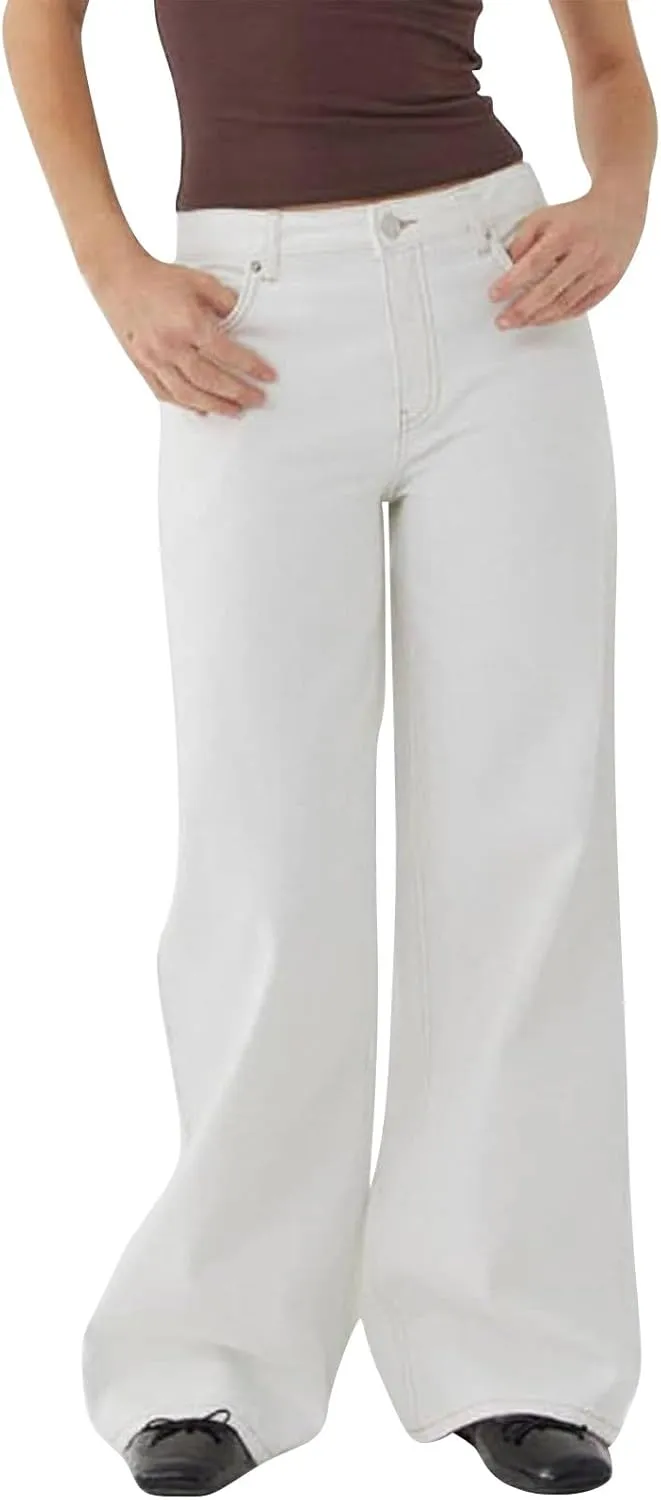 Straight Leg Jeans for Women,High Waisted Wide Leg Loose Microelastic Boyfriend Denim Pants