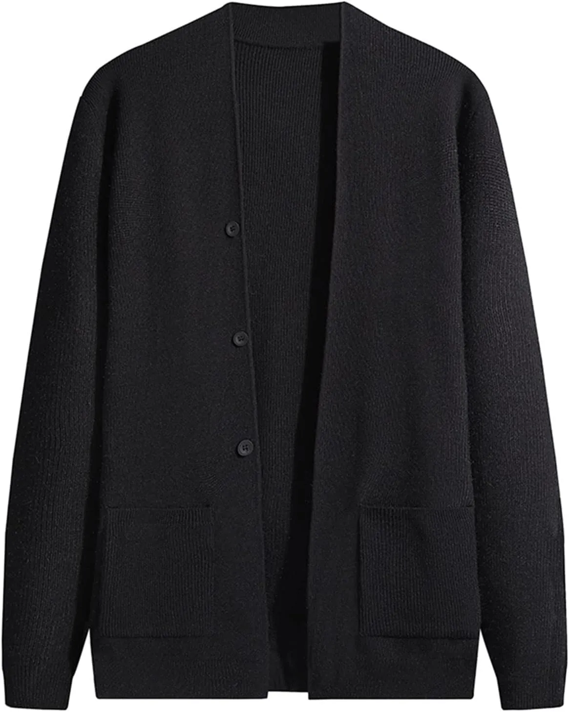 Sweaters for Men Mens Solid Long Sleeve V Neck Cardigan Button Down Sweaters Coat with Front Pocket