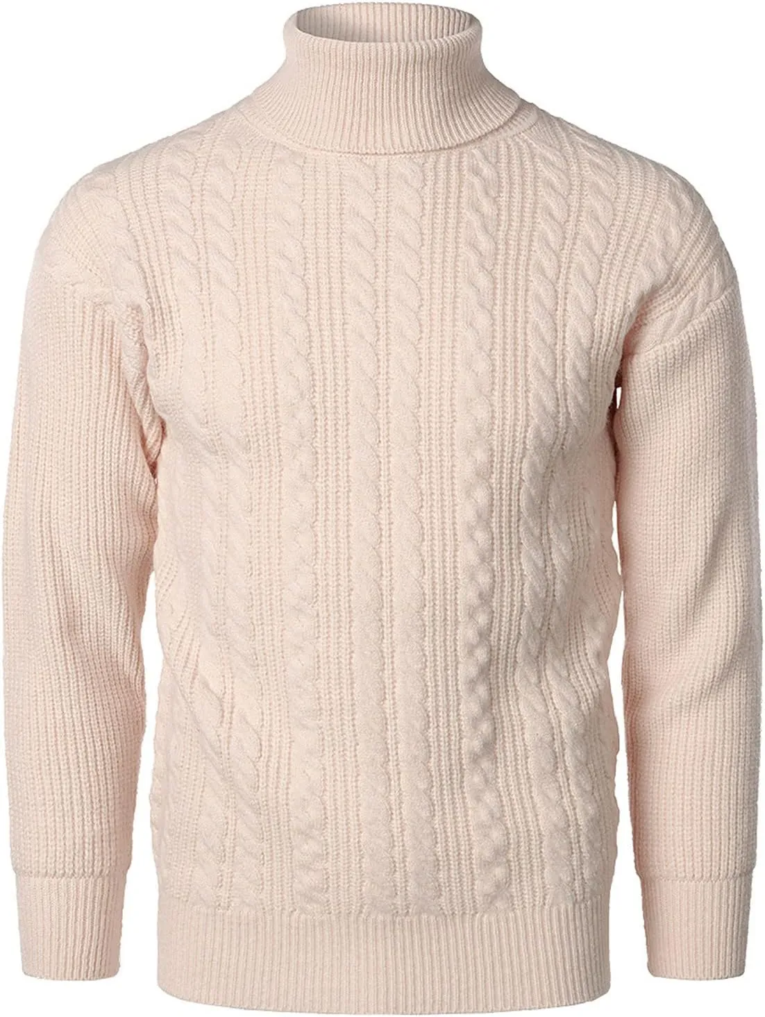 Sweaters for Men Men's Solid Turtleneck Sweaters Long Sleeve Slim Fit Ribbed Knit Wool Thermal Pullover Sweatshirts