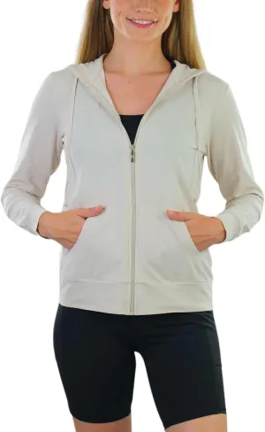 ToBeInStyle Women's Thin Fabric Long Sleeve Kangaroo Pocket Zip Up Hoodie