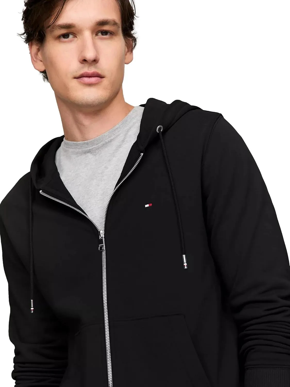 TOMMY HILFIGER Men's Signature Fleece Zip Up Hoodie Sweatshirt 2025 Collection