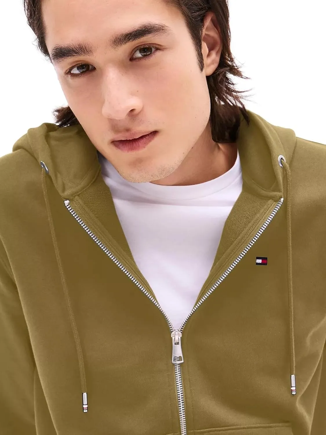 TOMMY HILFIGER Men's Signature Fleece Zip Up Hoodie Sweatshirt 2025 Collection