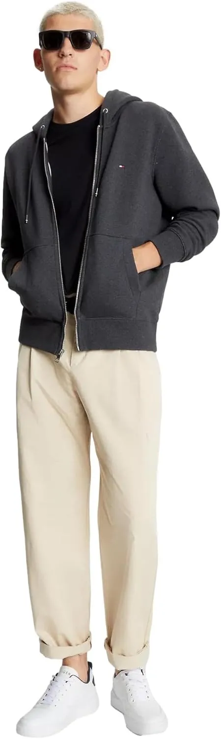 TOMMY HILFIGER Men's Signature Fleece Zip Up Hoodie Sweatshirt 2025 Collection
