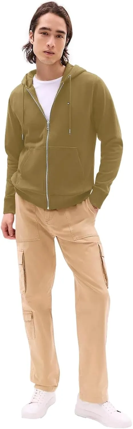 TOMMY HILFIGER Men's Signature Fleece Zip Up Hoodie Sweatshirt 2025 Collection