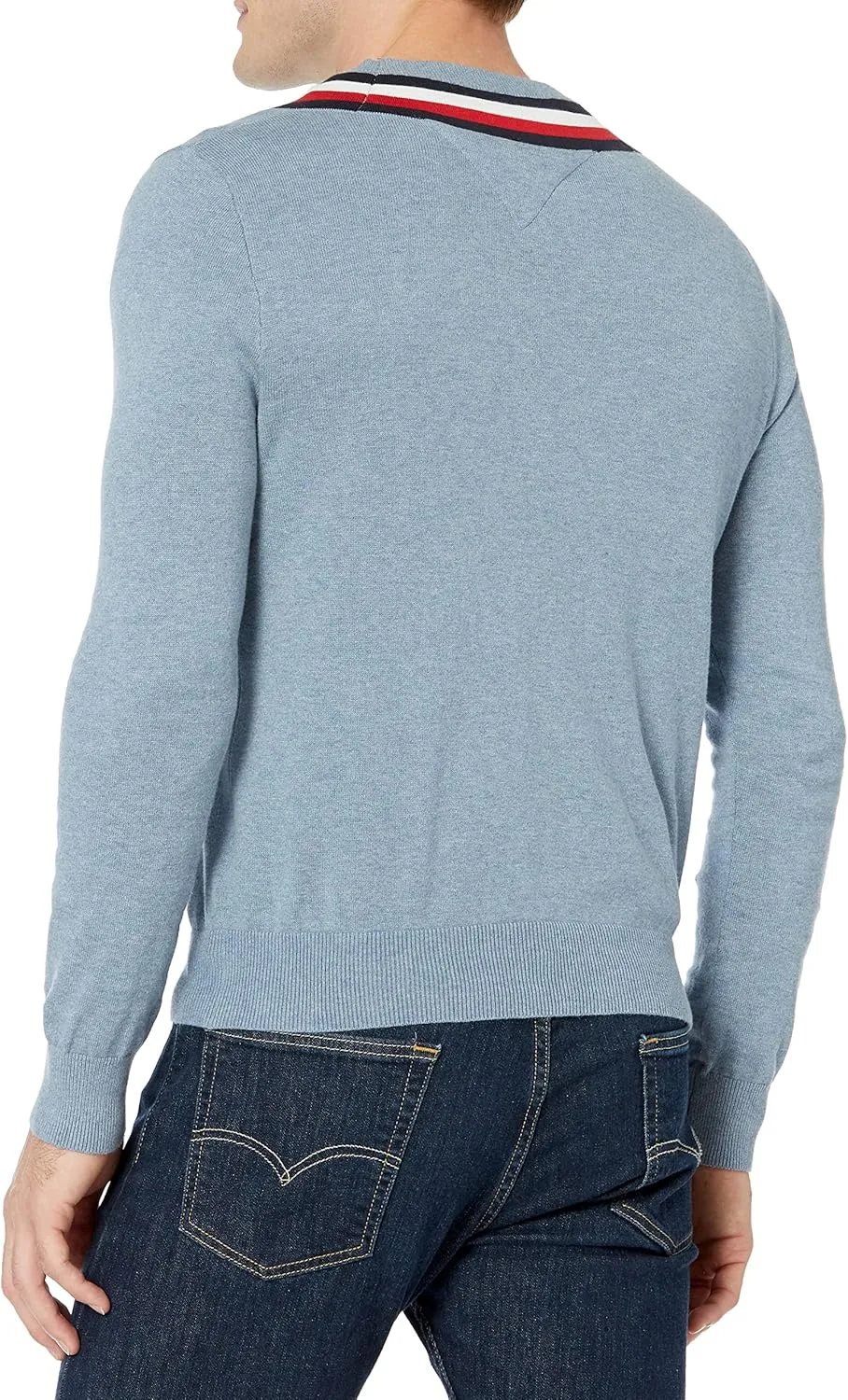 Tommy Hilfiger Men's Stripe V Neck Sweater
