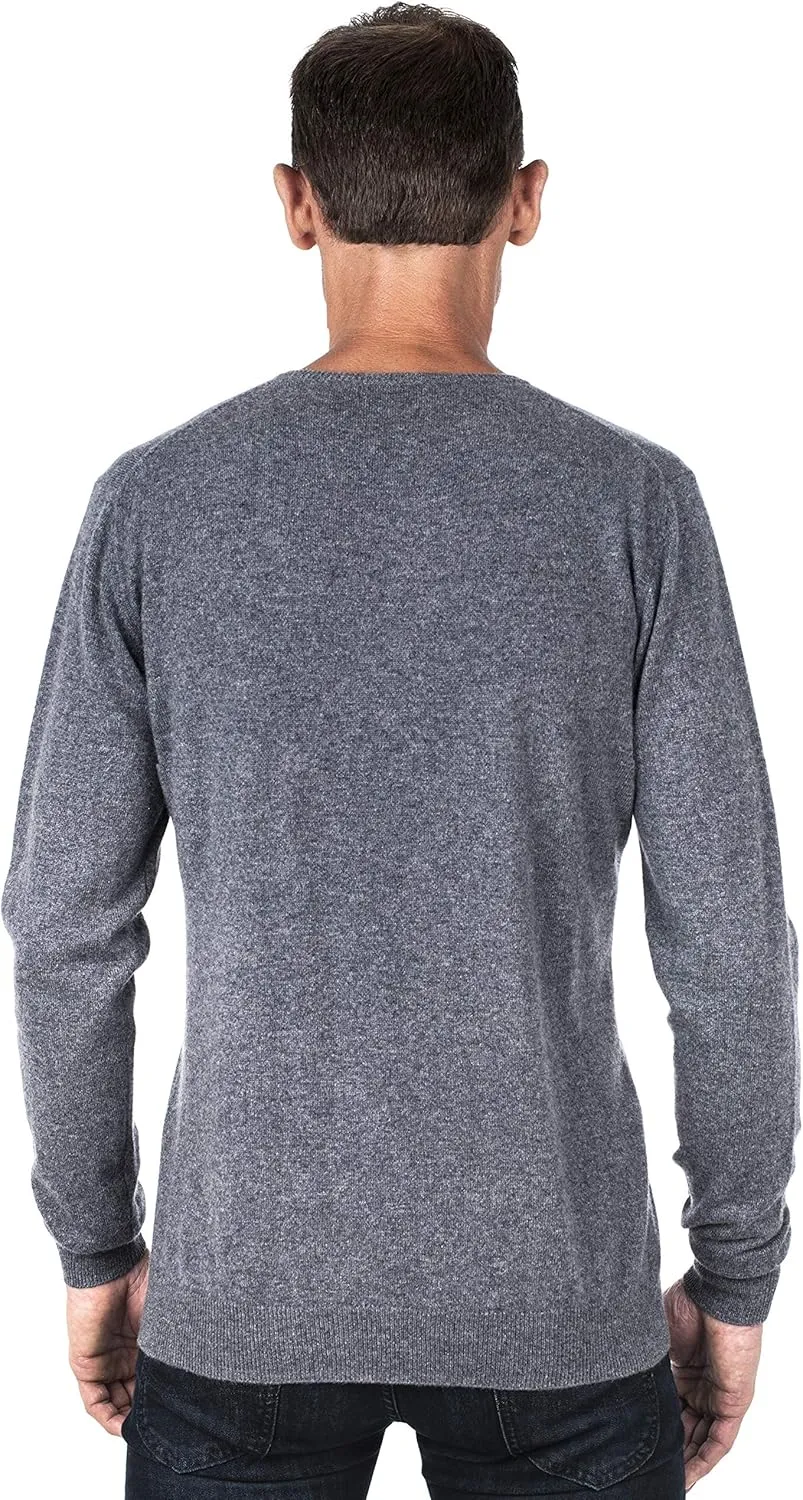 UGHOLIN Men's 100% Pure Cashmere V-Neck Sweater