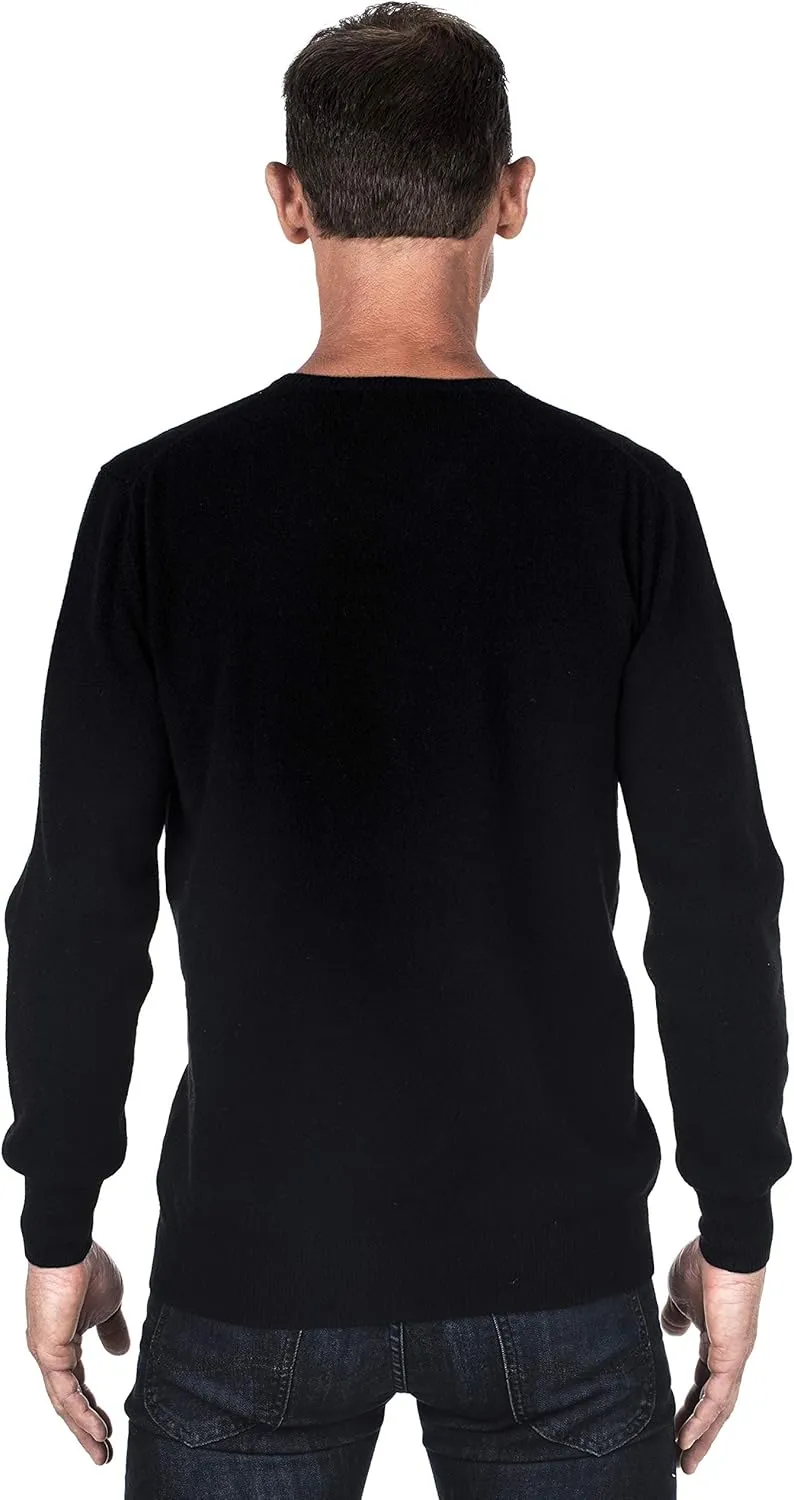 UGHOLIN Men's 100% Pure Cashmere V-Neck Sweater