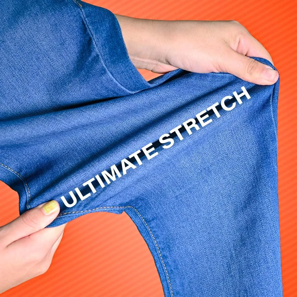Vibrant Womens Denim Skinny Jeans  Super Stretch High Waisted Rise Classic Casual Slim Fit Pants