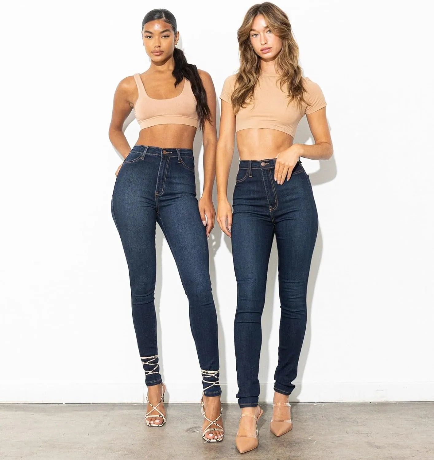 Vibrant Womens Denim Skinny Jeans  Super Stretch High Waisted Rise Classic Casual Slim Fit Pants
