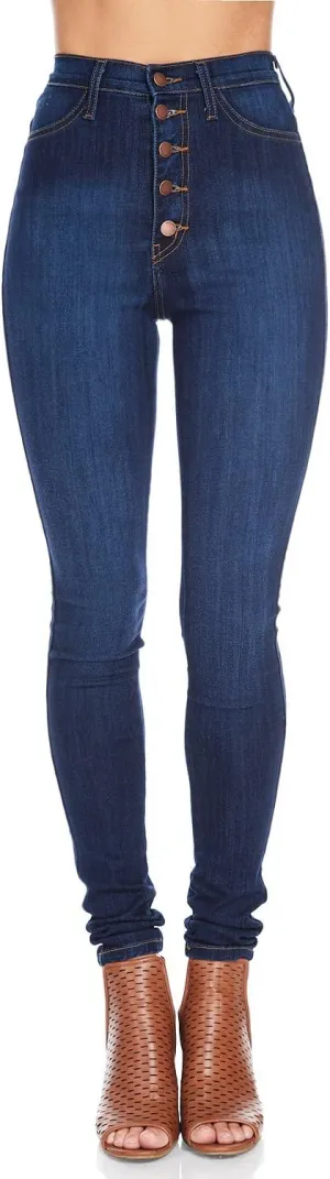 Vibrant Women’s Skinny Denim Jeans – High Waisted 5 Button Up Super Stretch Classic Casual Slim Fit Pants