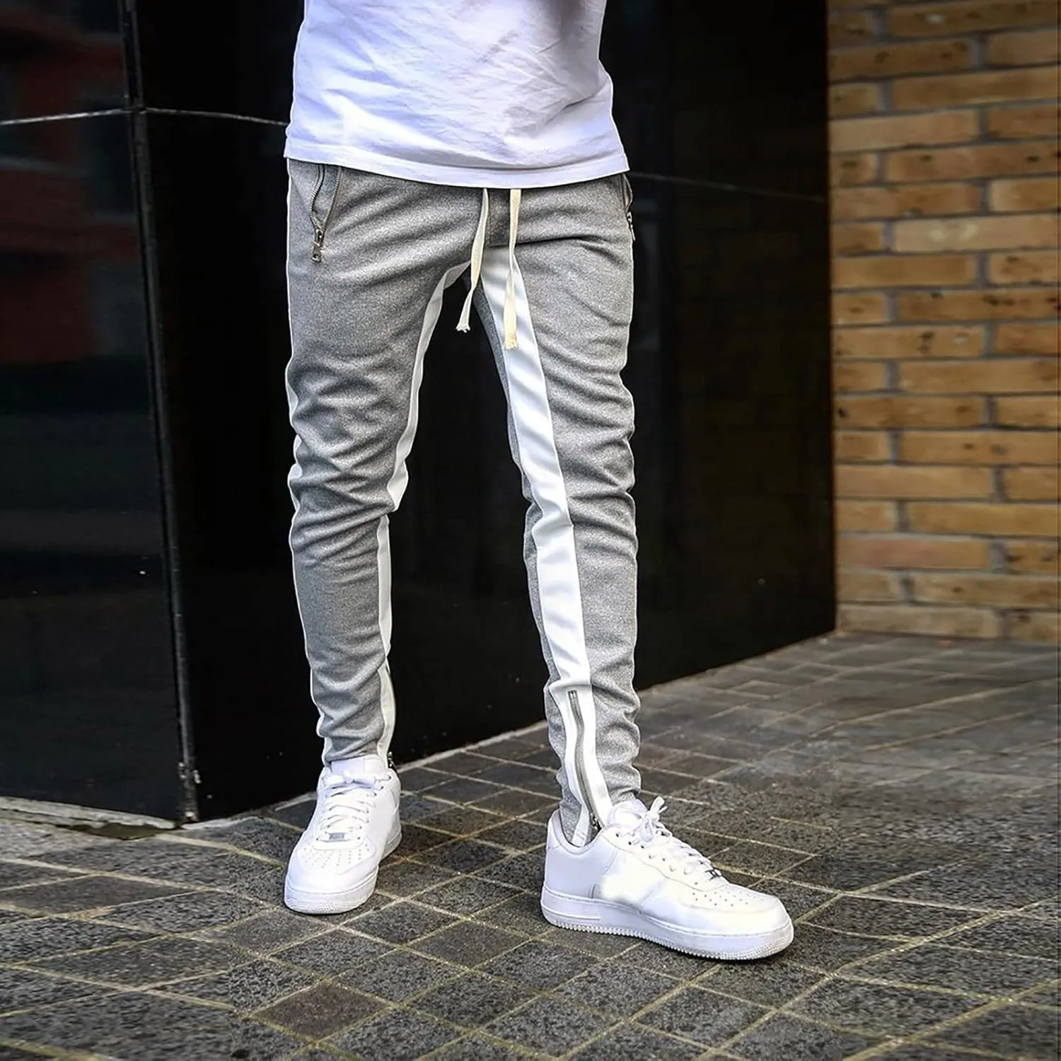 Vickyleb Cargo Pants for Men Baggy,Men's Joggers Sweatpants Gym Workout Pants Regular Stretch Slim Fit Pants