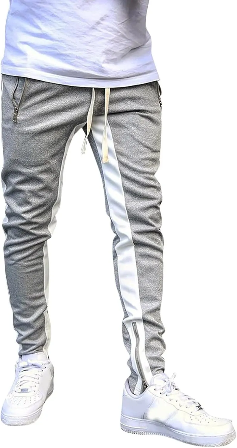 Vickyleb Cargo Pants for Men Baggy,Men's Joggers Sweatpants Gym Workout Pants Regular Stretch Slim Fit Pants