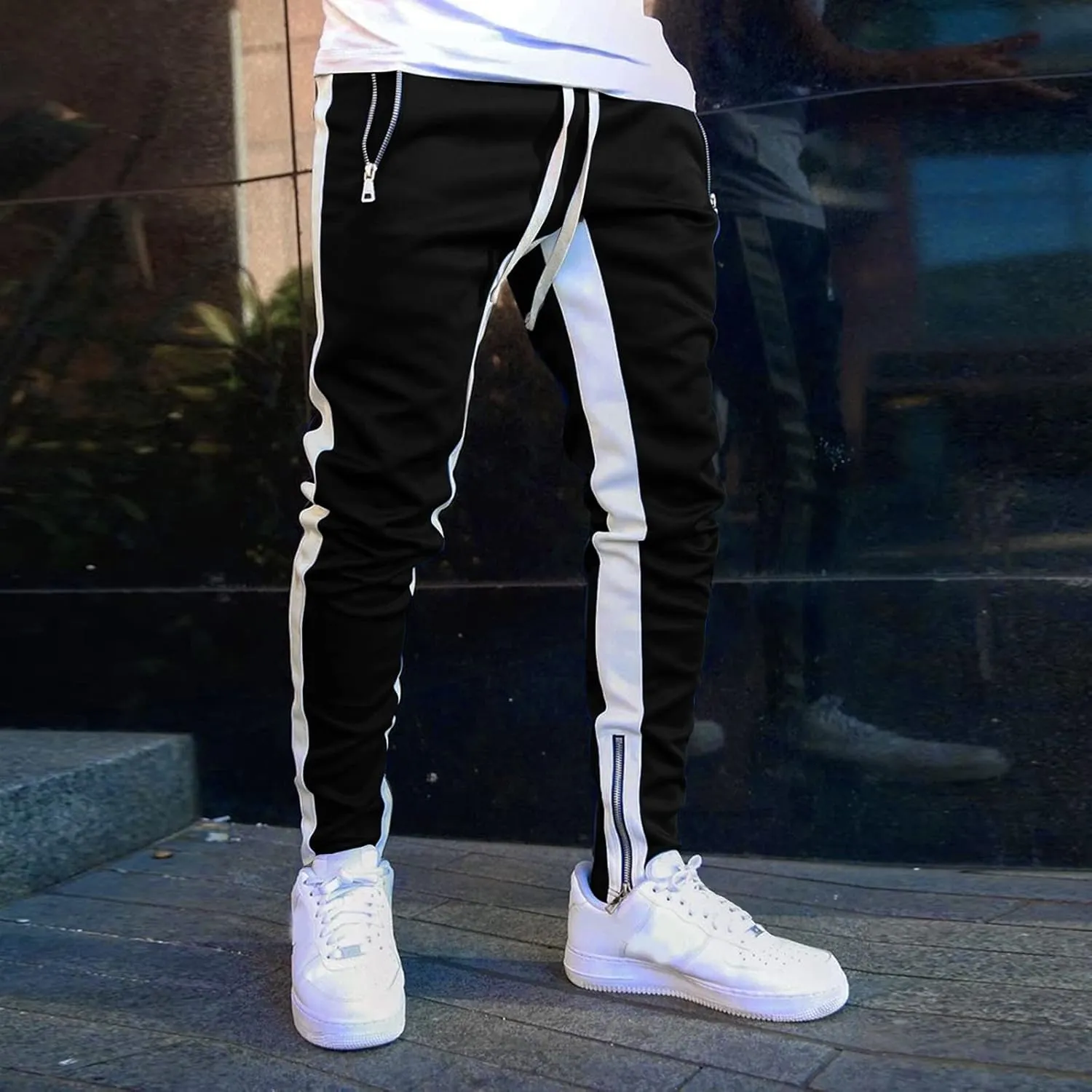 Vickyleb Cargo Pants for Men Baggy,Men's Joggers Sweatpants Gym Workout Pants Regular Stretch Slim Fit Pants