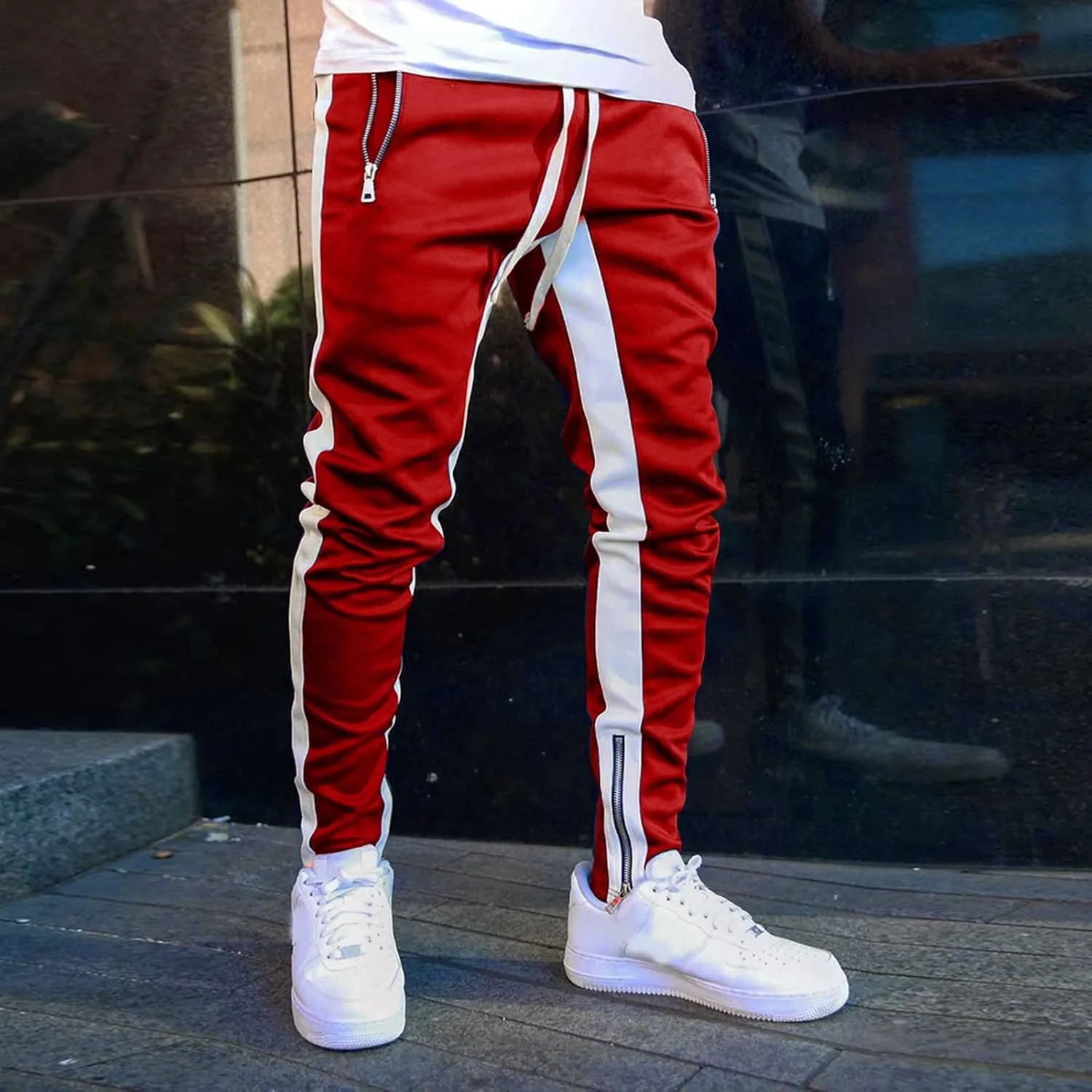 Vickyleb Cargo Pants for Men Baggy,Men's Joggers Sweatpants Gym Workout Pants Regular Stretch Slim Fit Pants