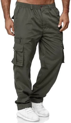 Wankang Men's Cargo Pants with Multi Pockets Hiking Sweatpants Casual Athletic Jogger Pants for Men Sports Relaxed Trousers
