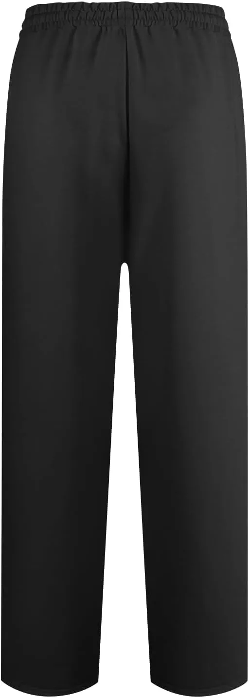 Wide Leg Sweatpants Women Baggy Y2k High Waisted Athletic Jogger Pants Solid Color Casual Cargo Pants with Pockets