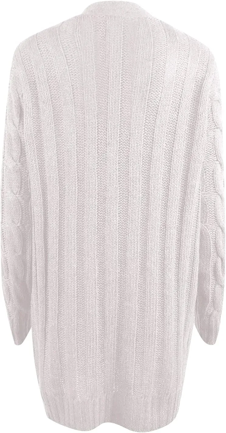Winter Coats for Women 2025 Cable Knit Long Sleeve Sweaters Button Down Fall Outwear Coat Comfy Open Front Cardigan