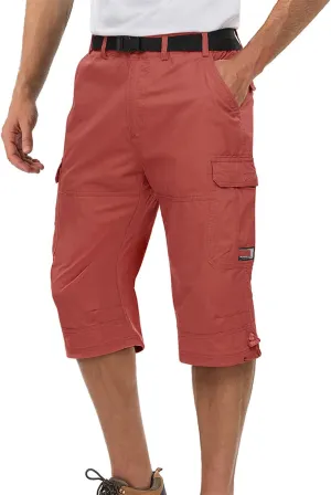 Wjnvfioo 3/4 Long Shorts Men's Tactical Capri Pants Multi Pocket Summer Work Cargo Pants Below Knee Length Shorts