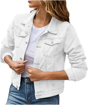 Women Crop Jean Jackets Trendy Button Up Cropped Denim Jacket Casual Spring Fall Slim Jean Coat Outerwear Tops