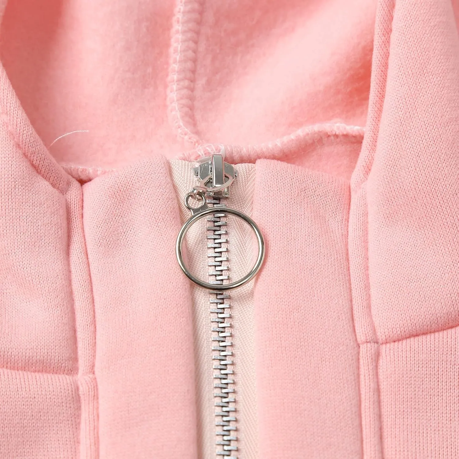 Women Fleece Full Zip Up Cropped Hoodie Oversized Hoodie Fleece Hoodie In -Wicking Cotton Blend for a Relaxed Fit