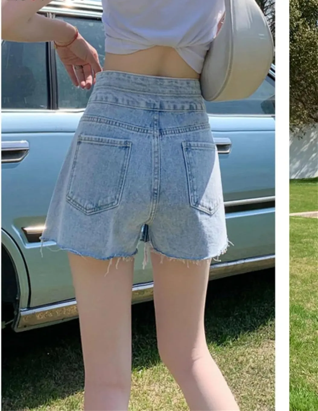 Women High Waisted Streetwear A-Line Pants Jeans