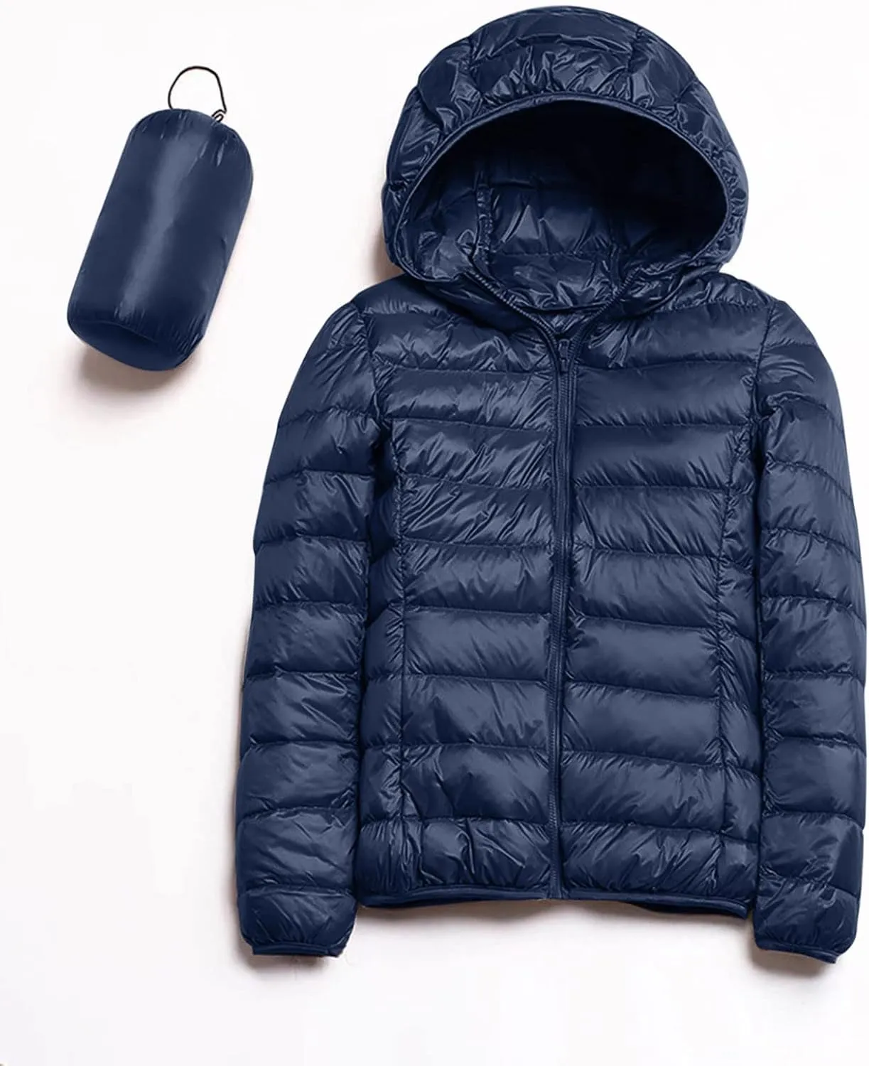 Women Puffer Jacket Reversible Fall and Winter Fashion Warm Quilted Long Hooded Padded Bubble Coat Snow Coats