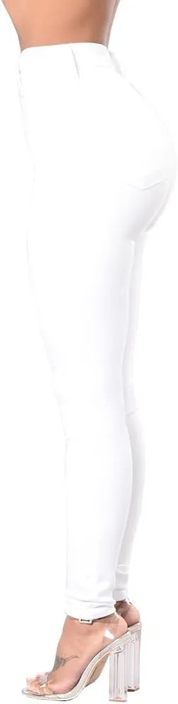 Women Skinny Ripped Jeans Stretch Distressed Destroyed Denim Pants