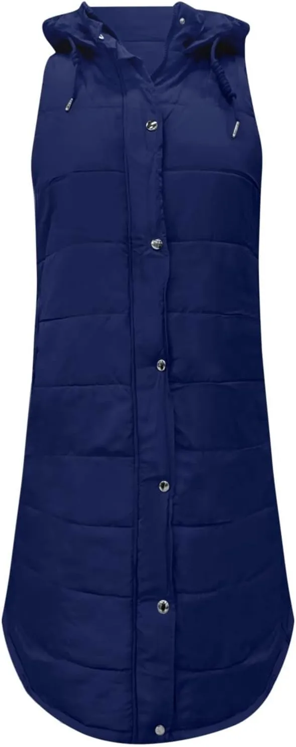 Women Vest Long Down Jacket Winter Down Jacket Casual Winter Puffer Jacket Warm Down Jacket