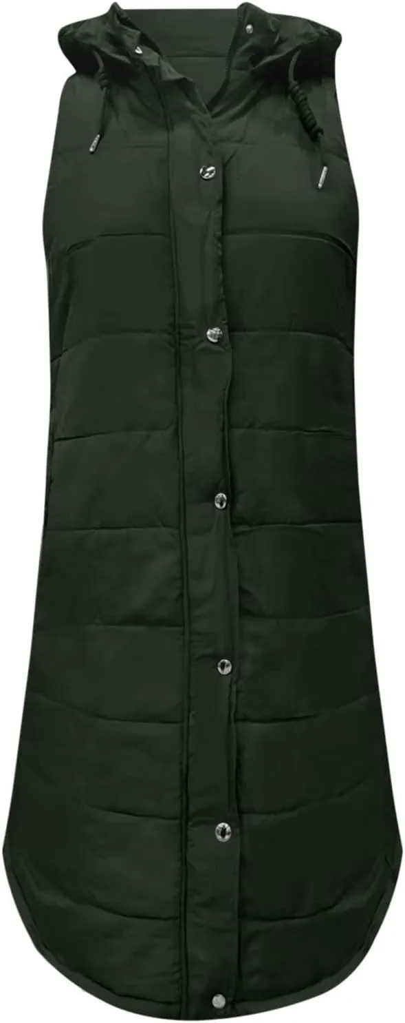 Women Vest Long Down Jacket Winter Down Jacket Casual Winter Puffer Jacket Warm Down Jacket