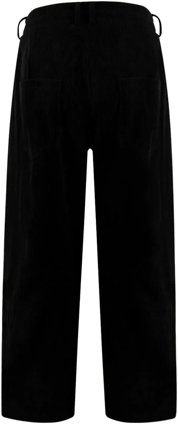 Women's Corduroy Flare Pants Elastic Waist Bell Bottom Trousers 2024 Women Fashion Trendy Loose Fall Flare Trouser