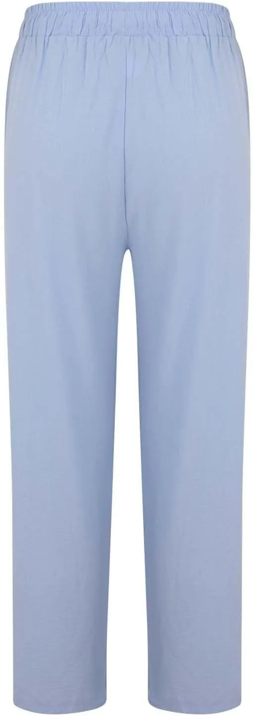 Women's Cotton Linen Pants Casual Elastic Drawstring Straight Leg Pants 2025 Summer Beach Pants Trousers with Pockets