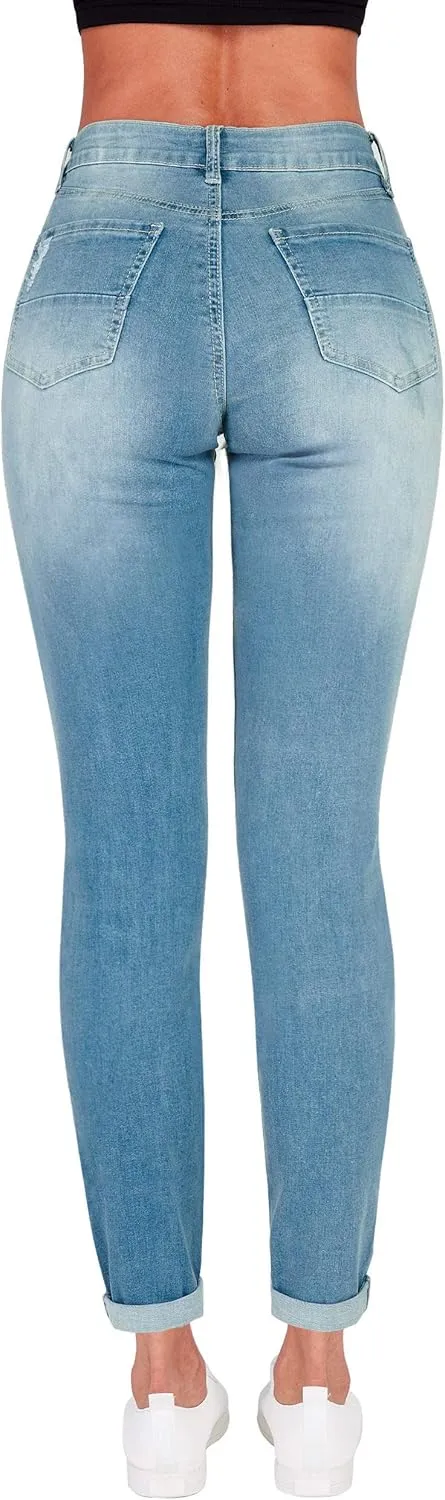 Women's High Waisted Jeans for Women Ripped Skinny Stretch Jeans Distressed Butt Lifting Denim Pants