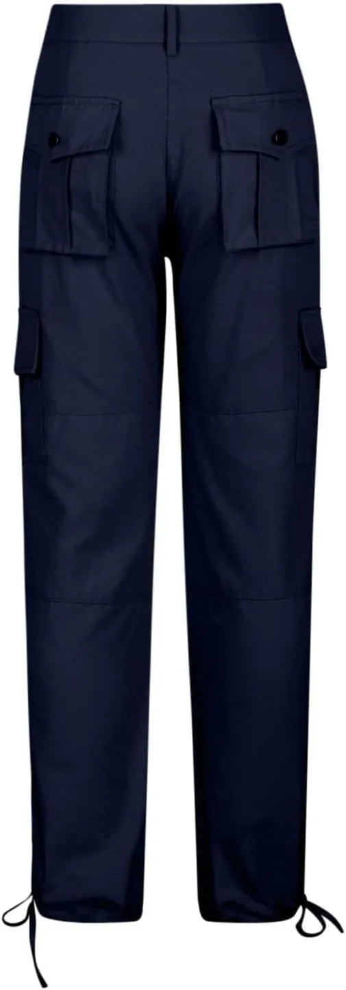 Women's High Waisted Jeans Strechy Straight Leg Denim Pants with Pockets Y2k Baggy Mid Waist Cropped Denim Pants