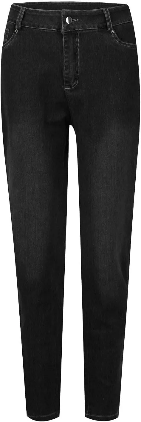 Women's High Waisted Jeans Strechy Straight Leg Denim Pants with Pockets Y2k Baggy Mid Waist Cropped Denim Pants