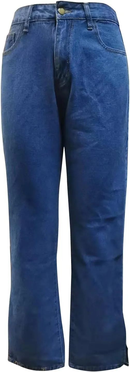 Women's High Waisted Straight Leg Jeans Pants Trendy with Pockets Skinny Stretch Ripped Jeans Destroyed Denim Pants