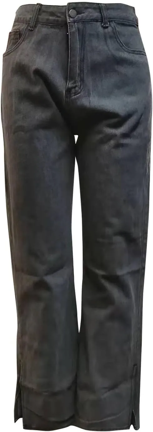 Women's High Waisted Straight Leg Jeans Pants Trendy with Pockets Skinny Stretch Ripped Jeans Destroyed Denim Pants