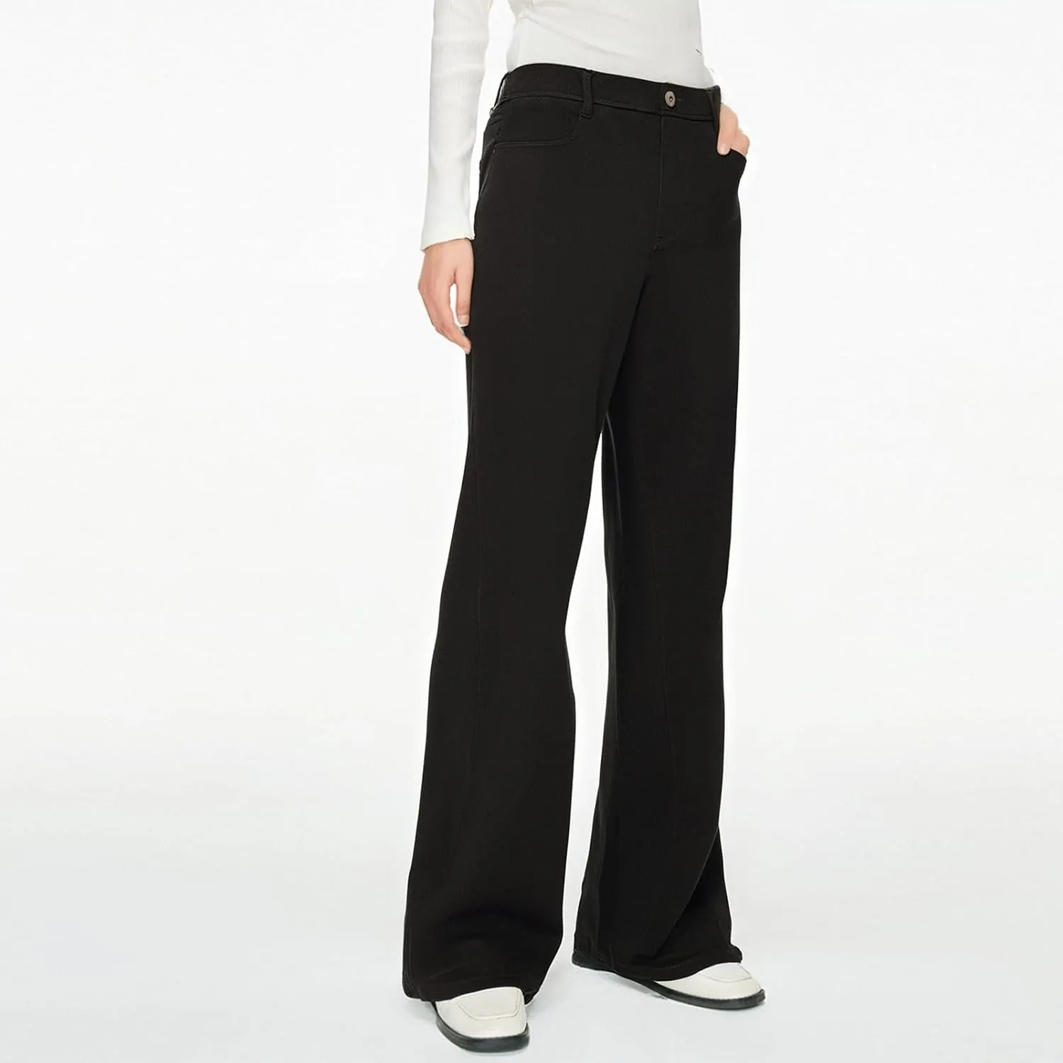 Womens Jeans High Waisted Stretchy Wide Leg Baggy Denim Pants Trousers with Pockets Sweatpant Plus Size