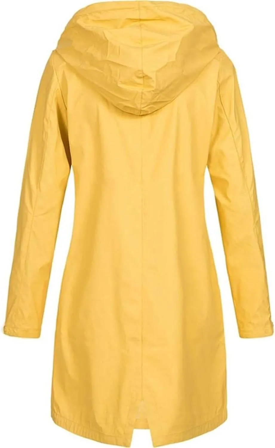 Women's Long Raincoat Plus Size Zip Up Utility Jacket Hoodie Button Down Rain Jacket Waterproof Windproof Outerwear