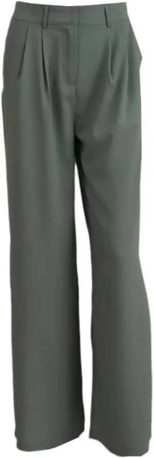 Women's Retro Solid Color All-Match Straight Wide-Leg Pants Spring Korean Style High-Waist Casual Trousers
