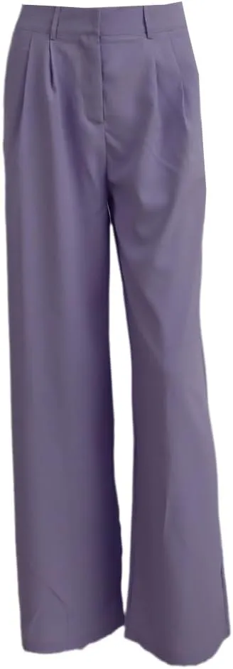 Women's Retro Solid Color All-Match Straight Wide-Leg Pants Spring Korean Style High-Waist Casual Trousers