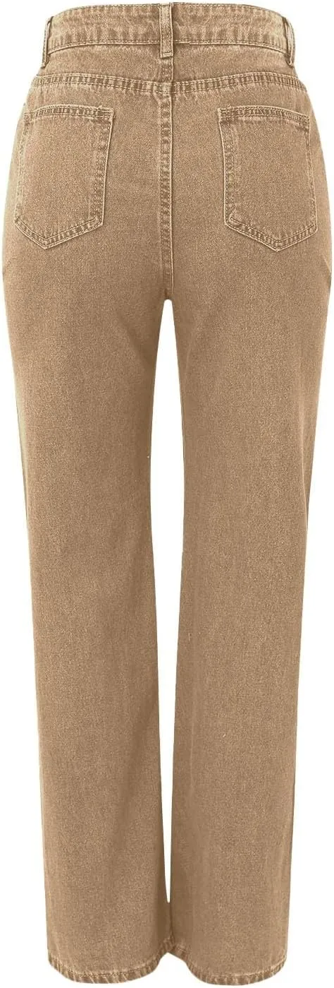 Womens Sweatpant Jeans Soft High Waisted Sweatpant That Look Like Jeans Plus Size Boyfriend Pants with Pockets