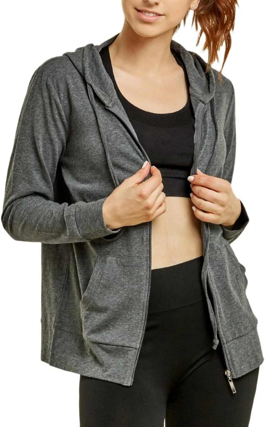 Women's Thin Cotton Zip Up Hoodie Jacket