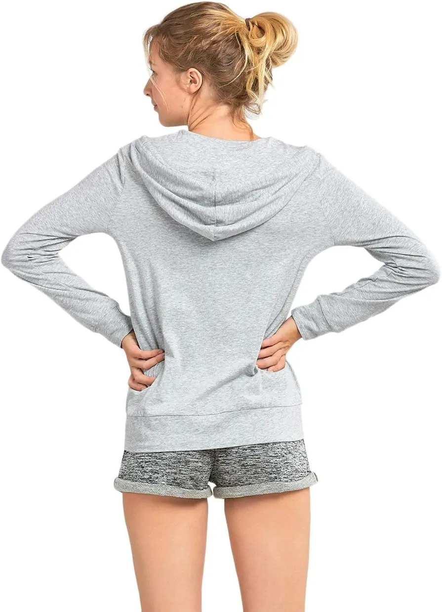 Women's Thin Cotton Zip Up Hoodie Jacket