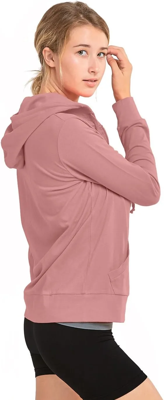 Women's Thin Cotton Zip Up Hoodie Jacket