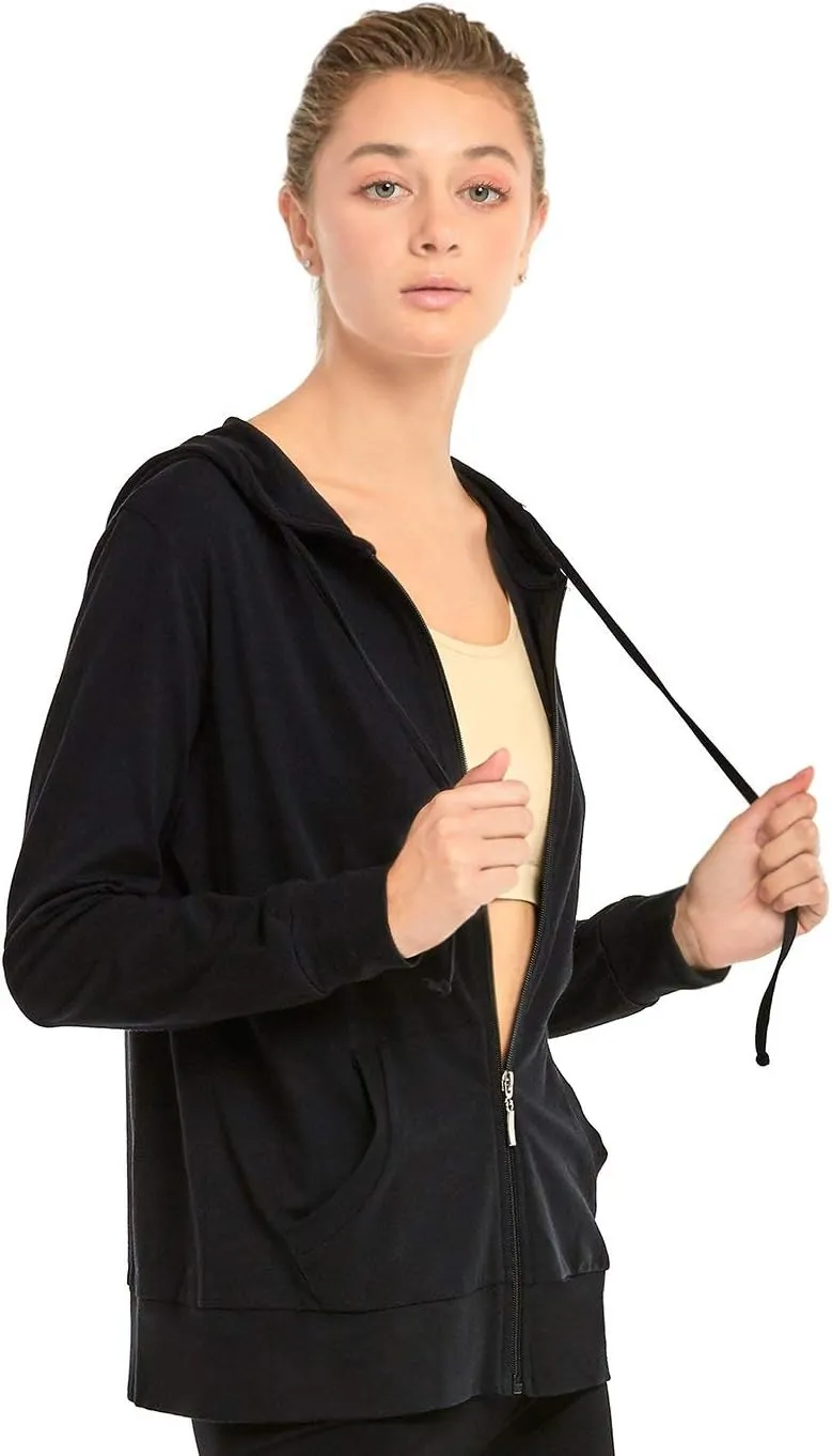 Women's Thin Cotton Zip Up Hoodie Jacket